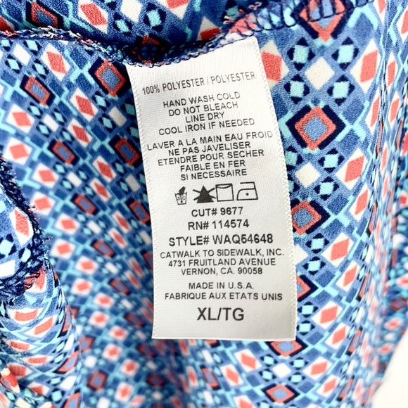 PLEIONE | ♦️Geometric Print Loose Short-Sleeved Flowy Blouse - Picture 4 of 5